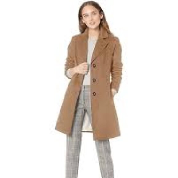 Calvin Klein Woìs Angora-Blend Wool Belted Coat – Size Small MSRP $320 - Picture 2 of 2